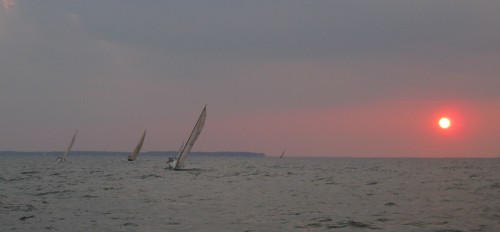 Sun setting during the Moonlight Regatta