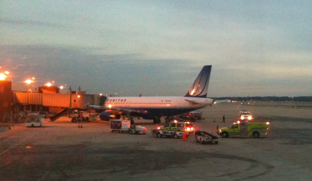 Ambulances outside our first flight from RIC>ATL