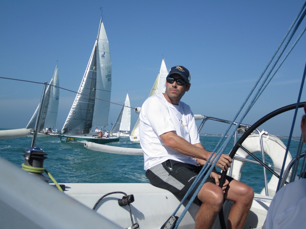 Travis at the helm just after the start of race 5