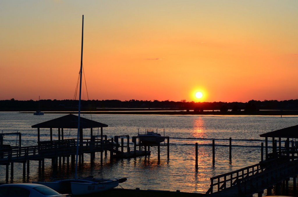 Sunset on the sound at Wrightsville Beach NC