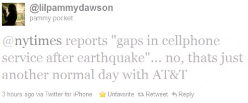 @nytimes reports "gaps in cellphone service after earthquake"... no, thats just another normal day with AT&T