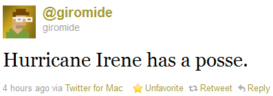 Hurricane Irene has a posse.