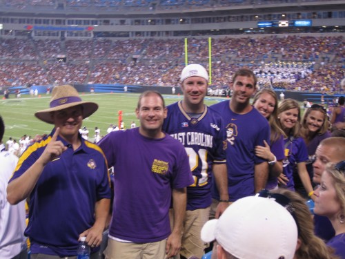 JG, Jon, Preston, Tom, Laura Ashley, Jen, Stephanie at the game