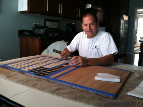 Aligning plaques on the Laser Masters Trophy