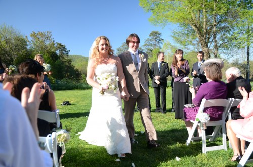 Jen & Joseph walking down the isle