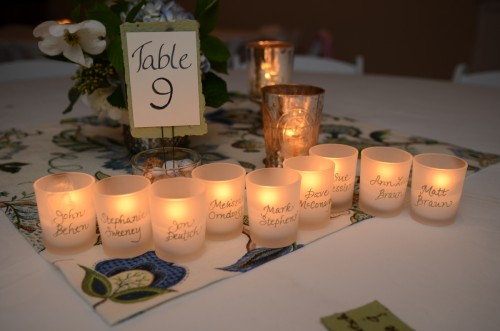 Candles on the table setting for the sailors