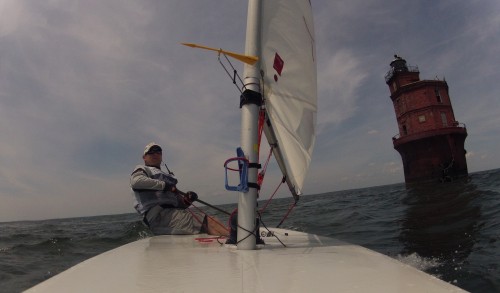 Jon on Laser in front of Wolf Trap Light House