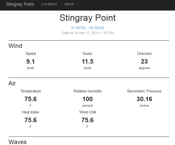 Stingray Point Weather Buoy look