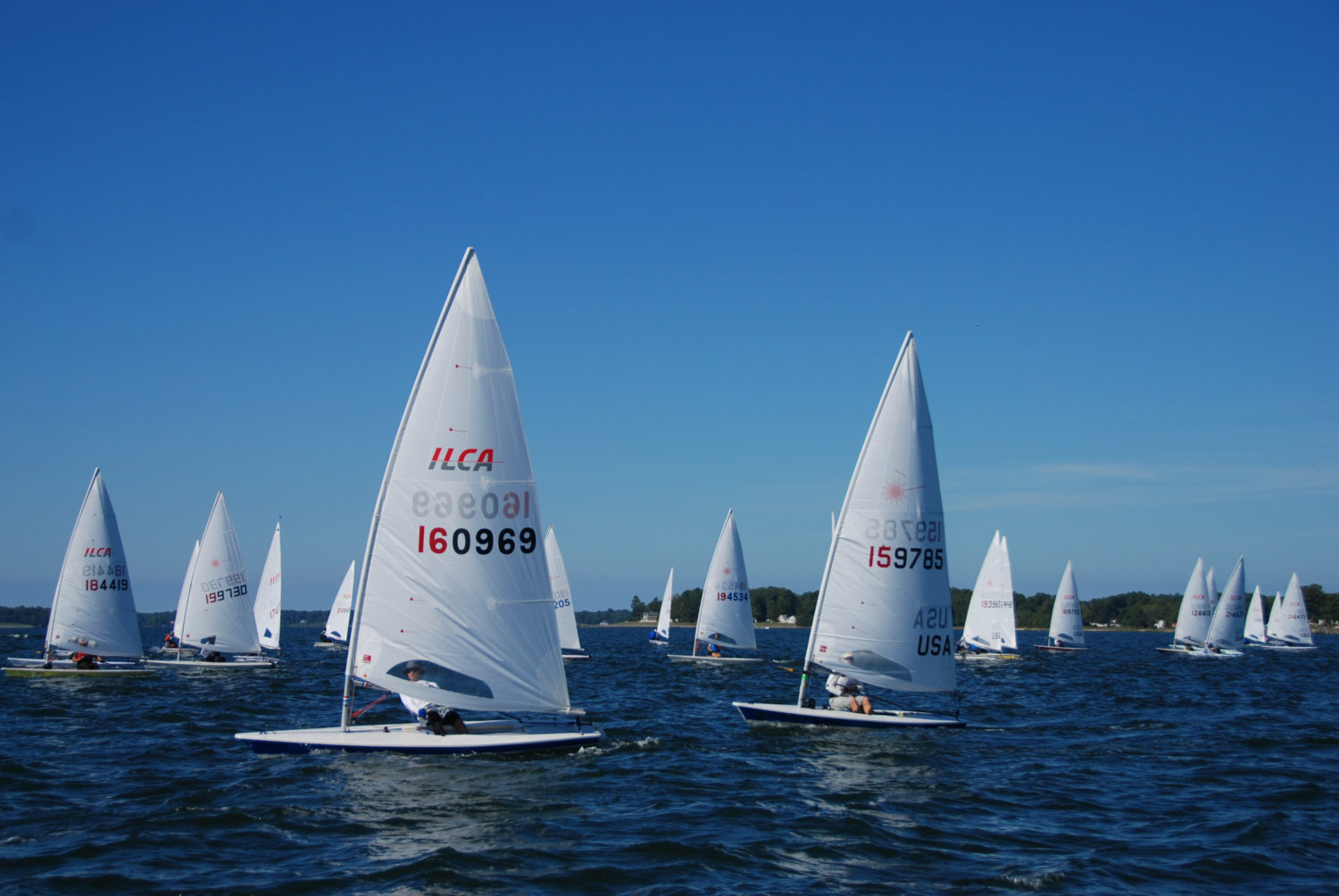 Jon starting well behind the fleet after doing turns at the start - photo by John Hubbard.