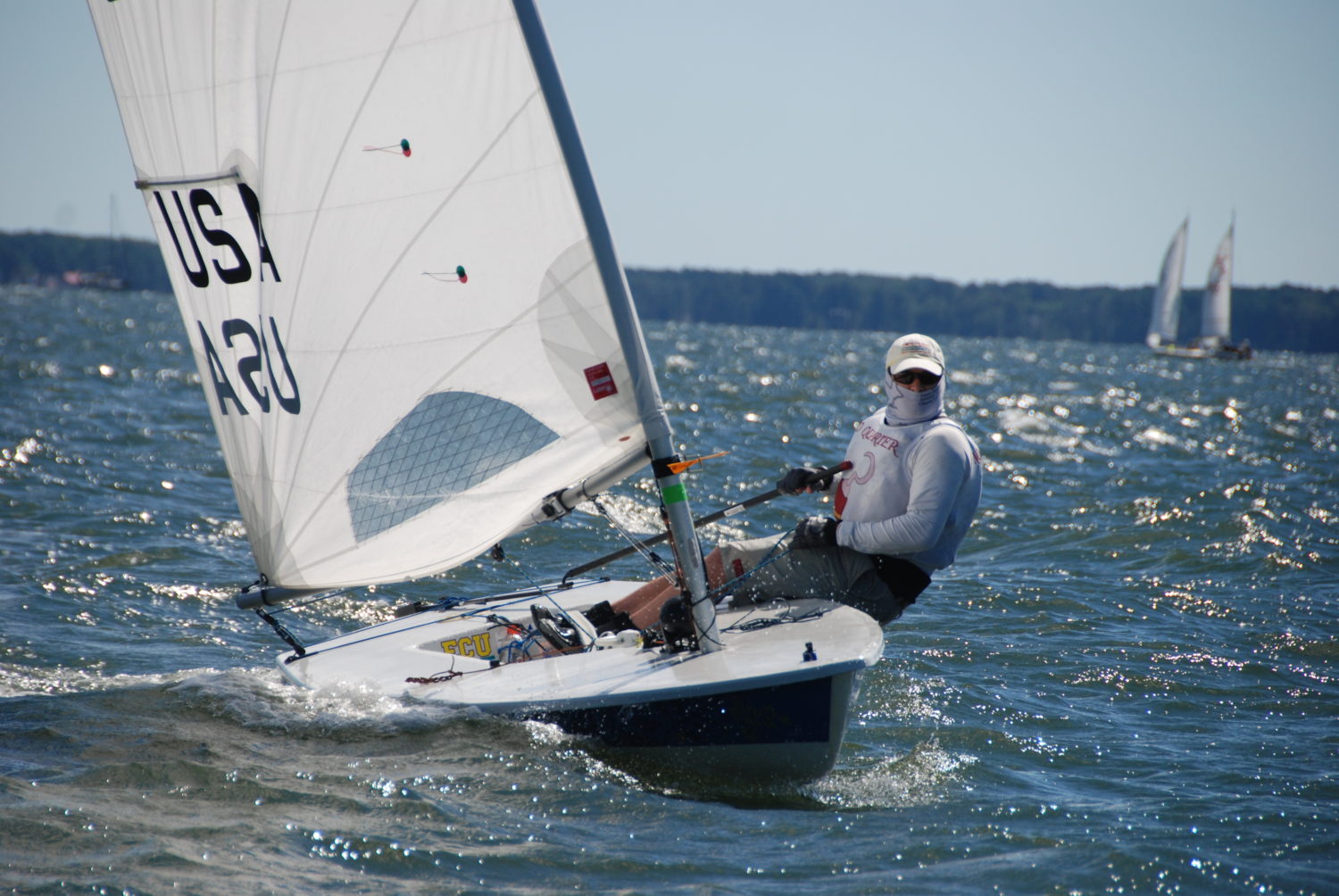 Jon sailing upwind. Photo by John Hubbard