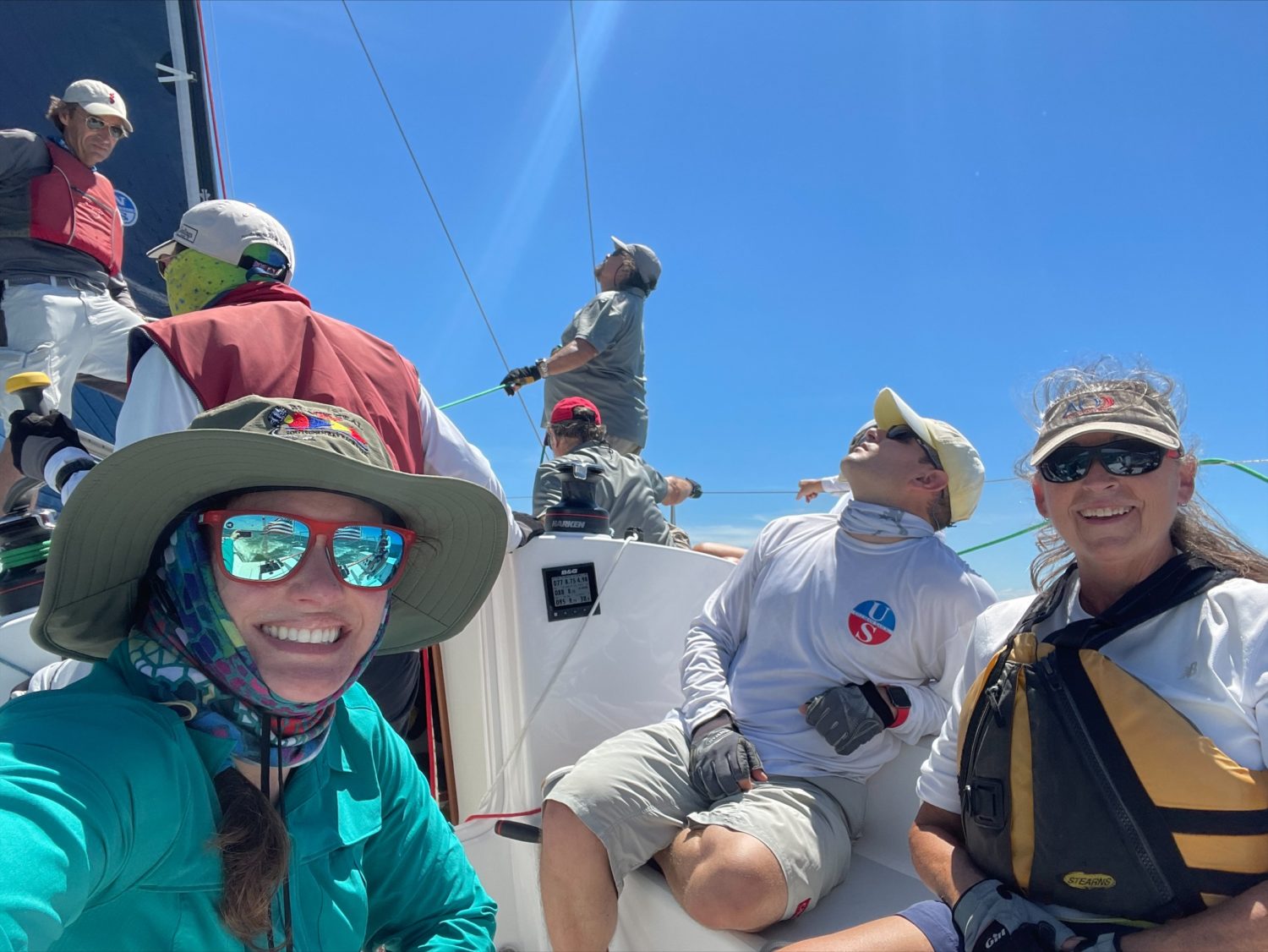  April, Jon and Barb sailing under spinnaker.